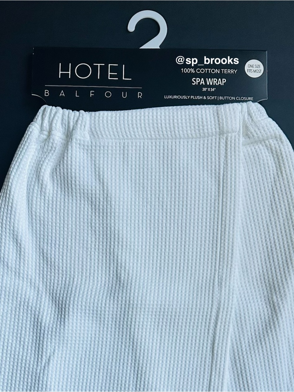 🎁Hotel Balfour Spa Wrap - White Cotton Waffle Terry Spa Wrap - 30” x 54”